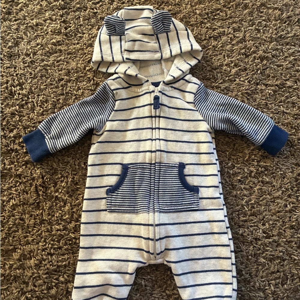 Carter's Navy and Cream Striped Bodysuit